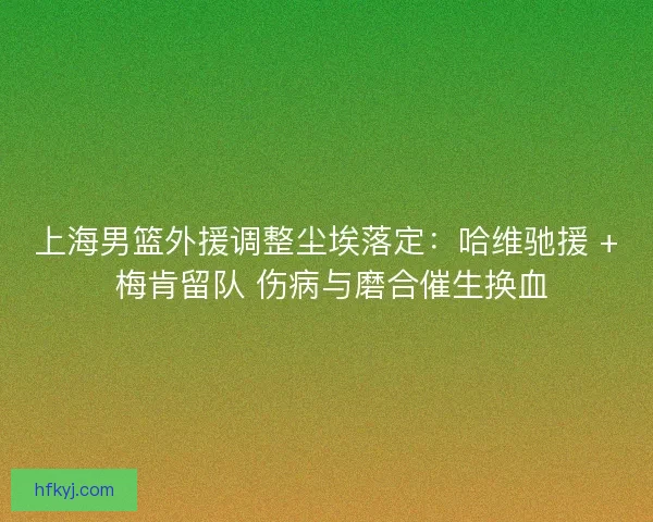 上海男篮外援调整尘埃落定：哈维驰援 + 梅肯留队 伤病与磨合催生换血